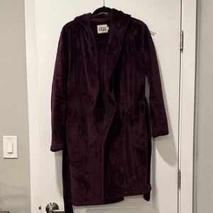 UGG Plush Hooded Teddy Jacket in Plum